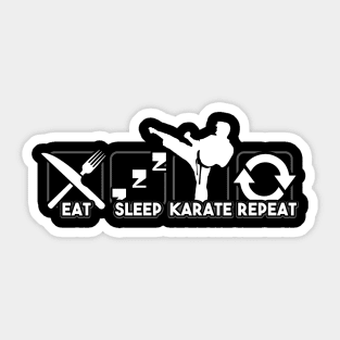 Eat sleep karate repeat Sticker